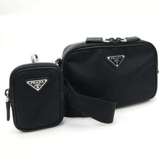 Prada Shoulder Bag Black Triangle Pouch - Picture 1 of 6